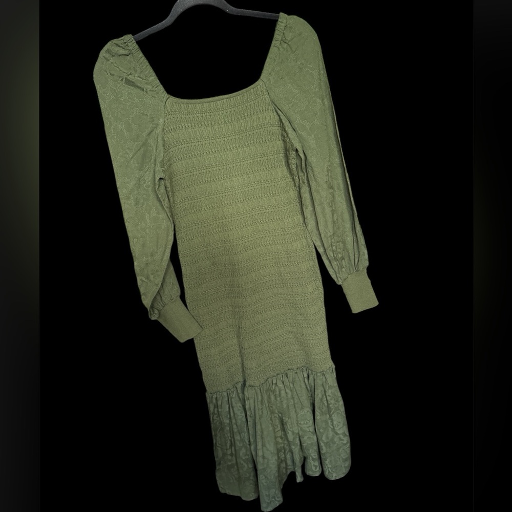 Anthropologie Olive Long Sleeve Form Fitting Maxi Dress XS